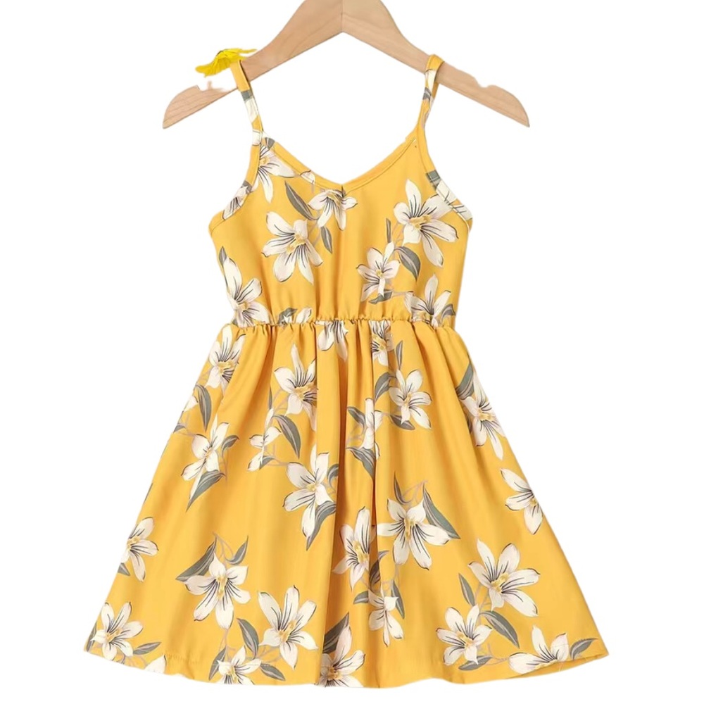 Pretty A-Line Dress | Girls 5 yr | Yellow Floral